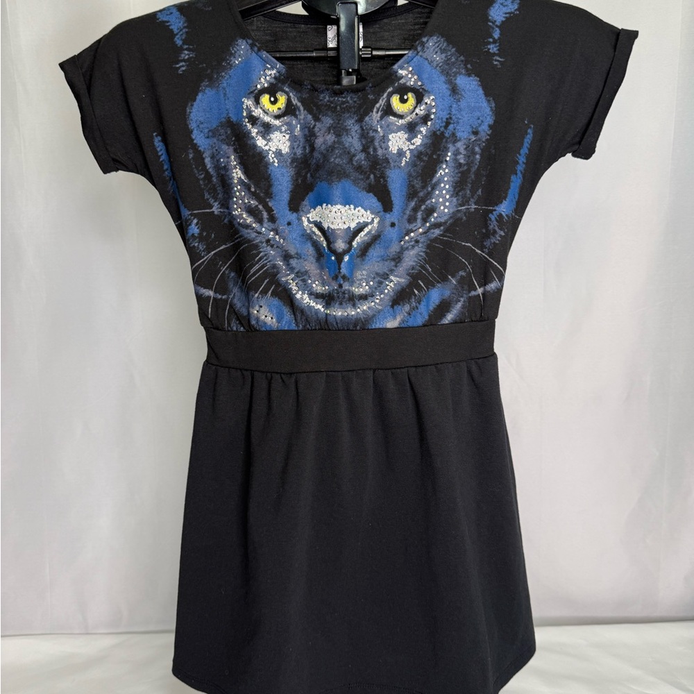 D-Signed by Disney Black and Blue Casual Panther A-Line Dress - Like New - - Picture 10 of 11